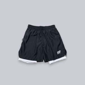 SHORT TRAINING NEGRO LICRA BLANCA